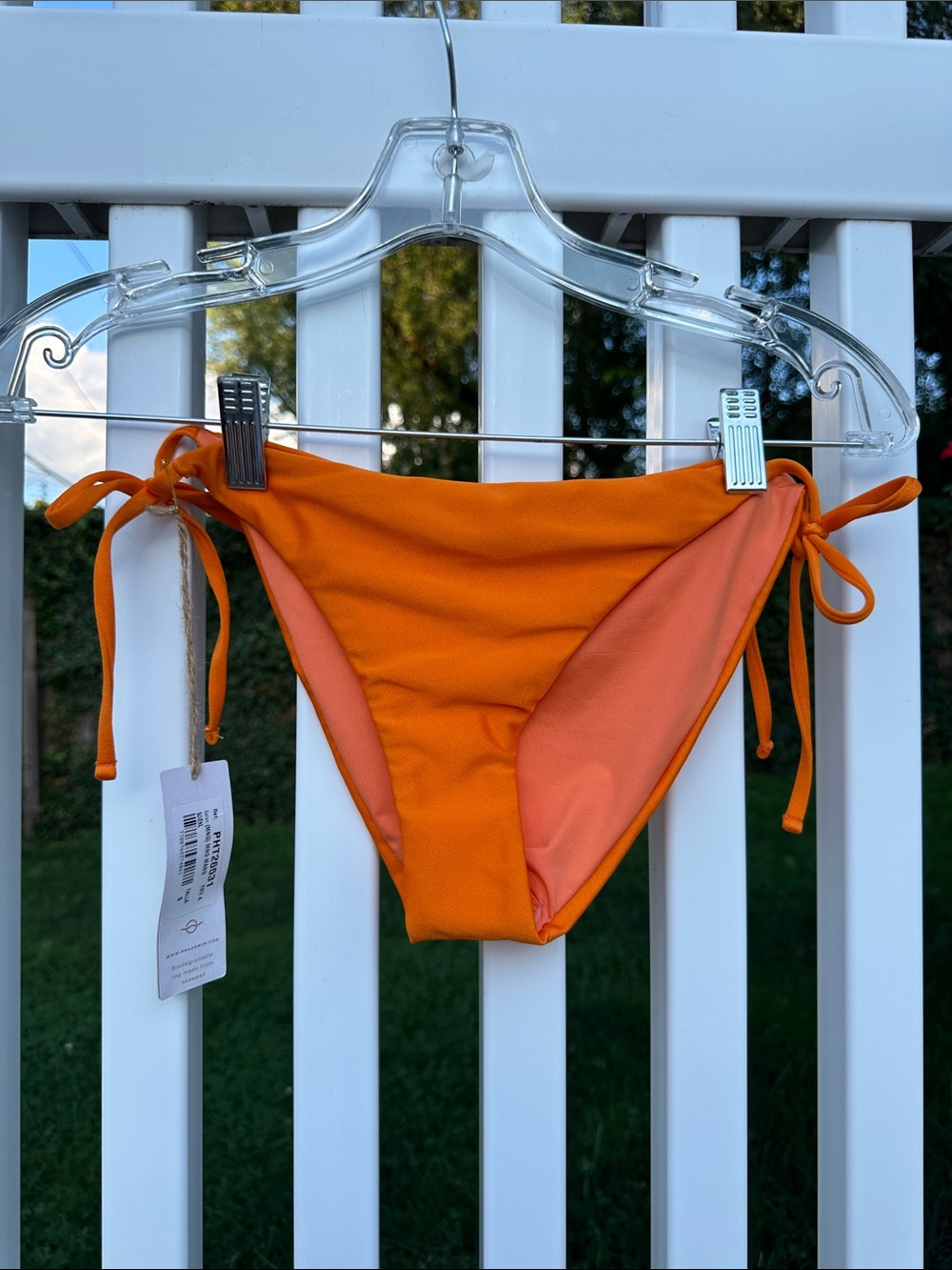 Reversible Orange Tie-Side Bikini Bottom